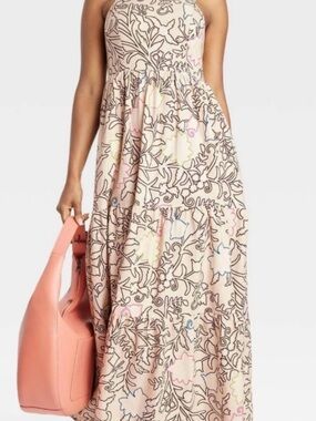 Knox Rose Strapless Floral Maxi Dress in Cream with Pastel Accents